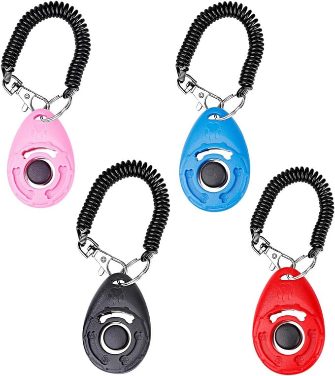 Clicker voor Honden en Katten - Trainingsfluitje met Riem - 4 Stuks - Huisdiertraining