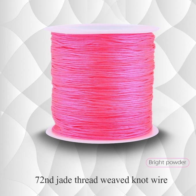 100M x 0.8mm Nylon Chinese Knoop Koord Rattail Macramé Draad String Glanzend Roze pink