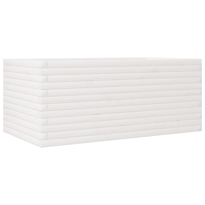 vidaXL - Plantenbak - 110x60x46 - cm - massief - grenenhout - wit