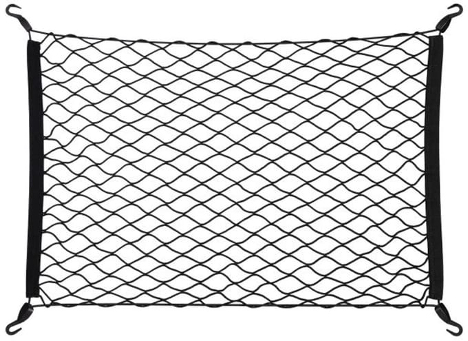 Doodadeals® Elastisch Kofferbak Net – Bagagenet Auto – Zwart Elastisch Net met Haken – 120 x 93 cm
