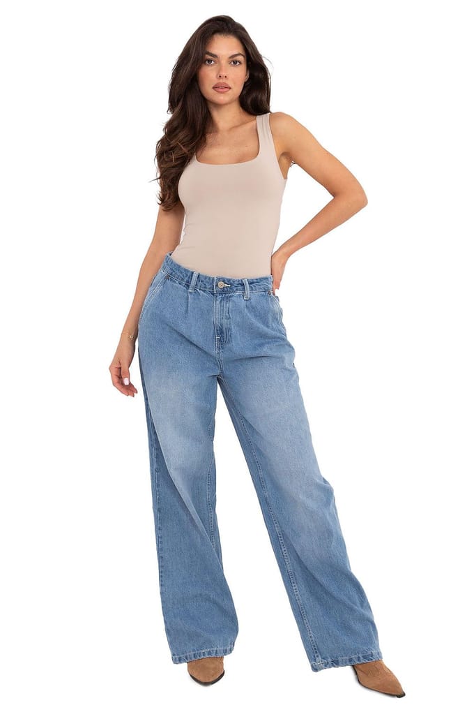 High Rise Straight Jeans - Blau / S