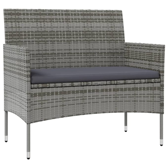 vidaXL - 8-delige - Loungeset - met - kussens - poly - rattan - grijs