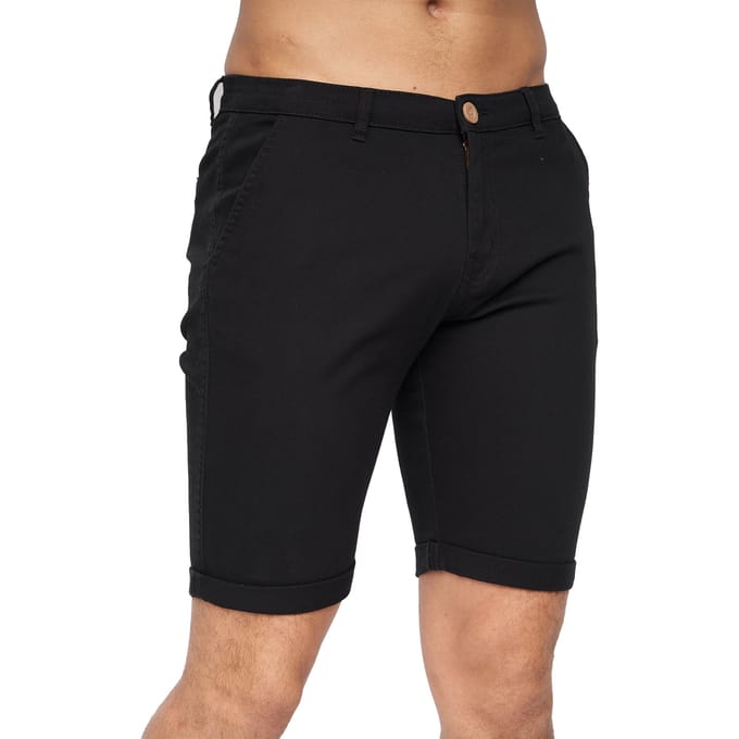 Crosshatch Heren Sinwood Chino Shorts (Zwart)