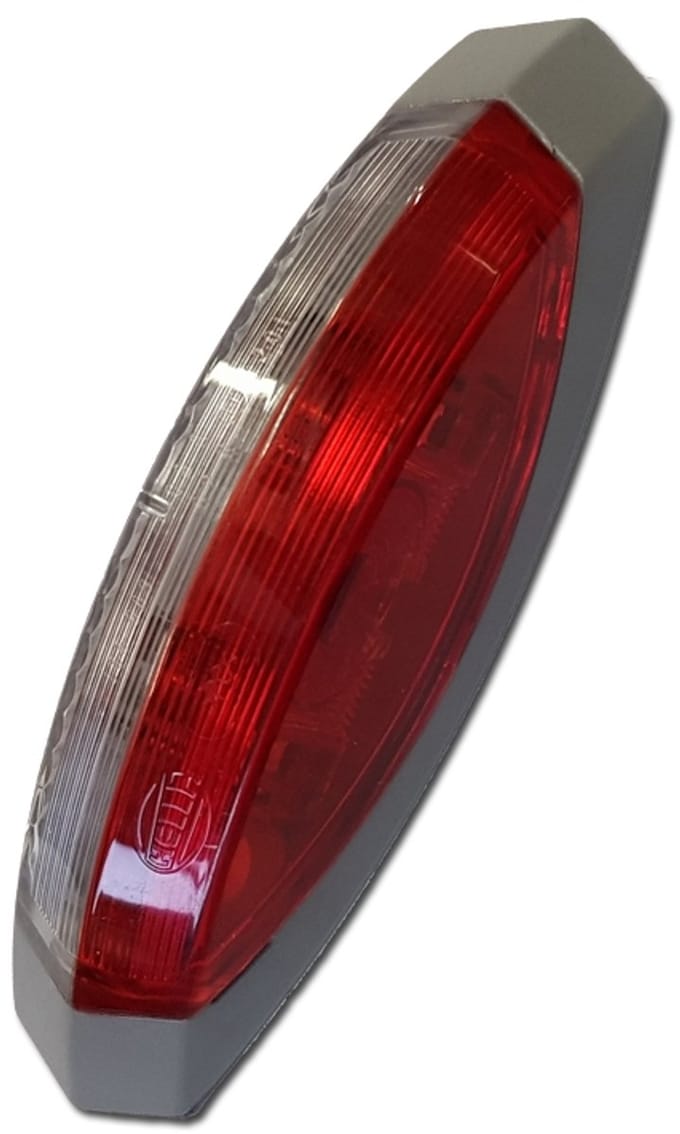 Hella Markering Ovaal Opbouw Rood/Wit Grijs Frame Links