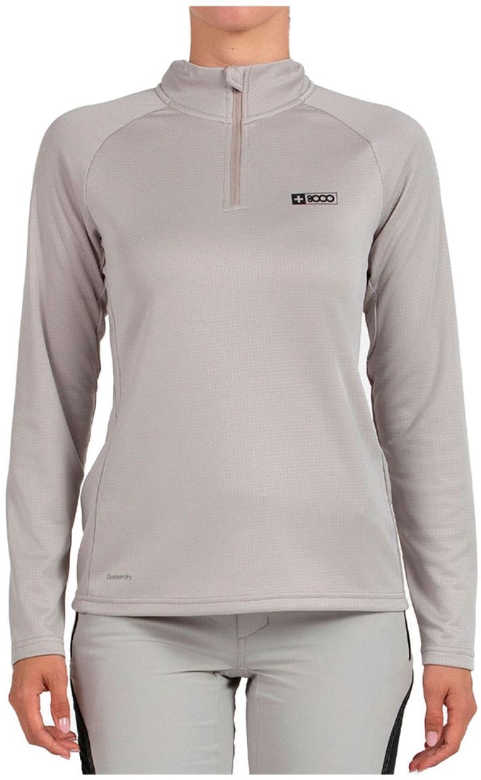 +8000 Lua Half Rits Lange Mouw T-shirt Grijs M Vrouw