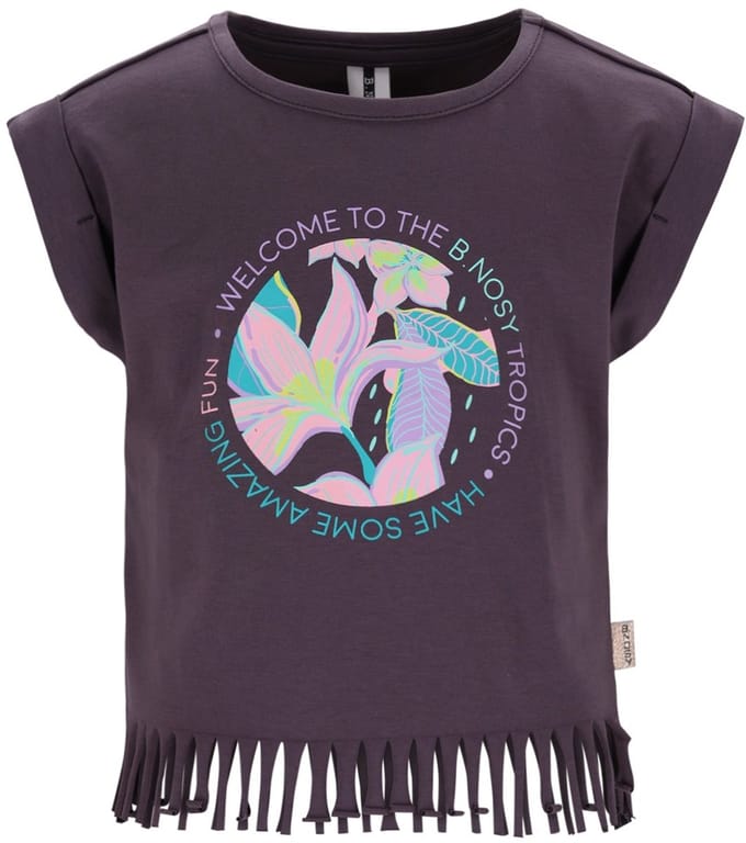 B.Nosy - Tikki Meisjes Shirt - Anthracite - Maat 110