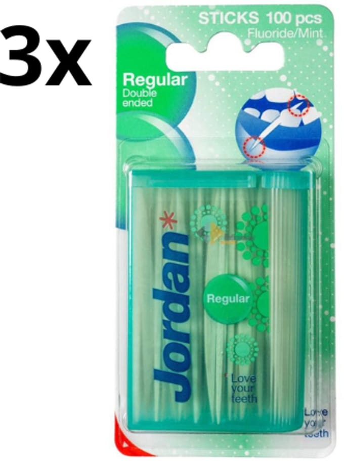 Jordan Tandenstokers - Regular - 3 stuks - Voordeelverpakking