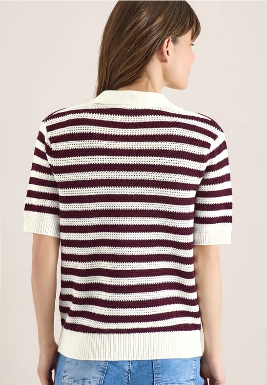 Poloshirt met korte mouwen in gehaakte kwaliteit