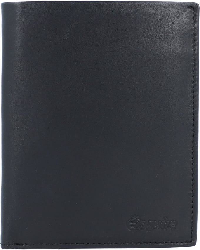 Esquire Leren Portemonnee New Silk Wallet High Black Zwart