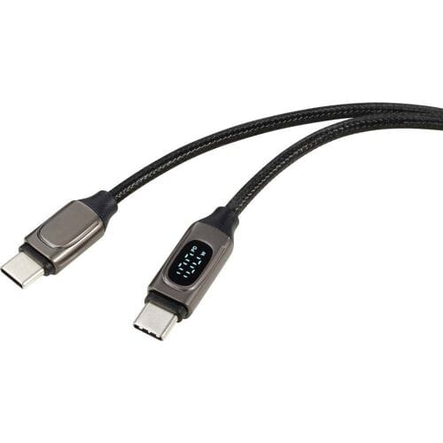 Renkforce RF-6249318 USB-kabel USB 2.0 USB-C stekker, USB-C stekker 1.00 m Zilver (metallic)