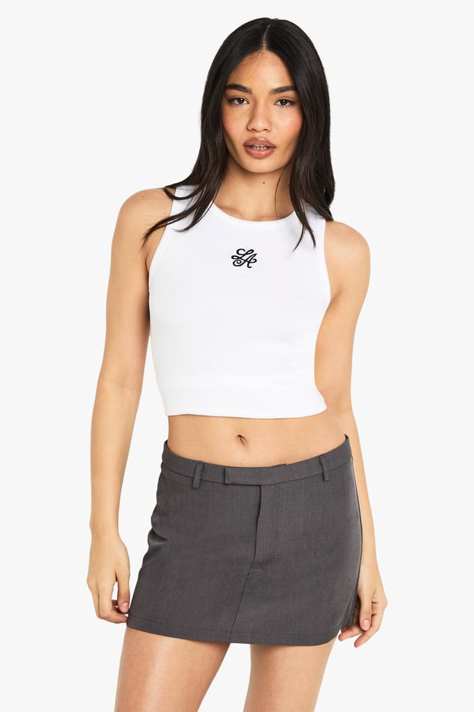 boohoo Dames Op maat gemaakte mini-rok | Slate Grey | Maat: 10