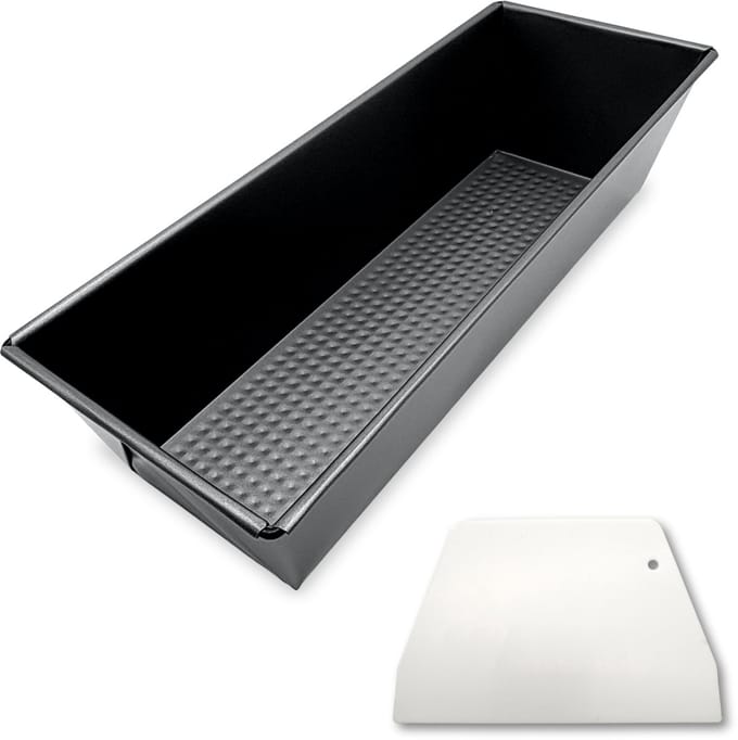 Purepeak Cakeblik met Deegschraper - Cakevorm Rechthoek - 30 x 11.5 x 8 cm - Bakvorm - Bakblik - Broodbakblik