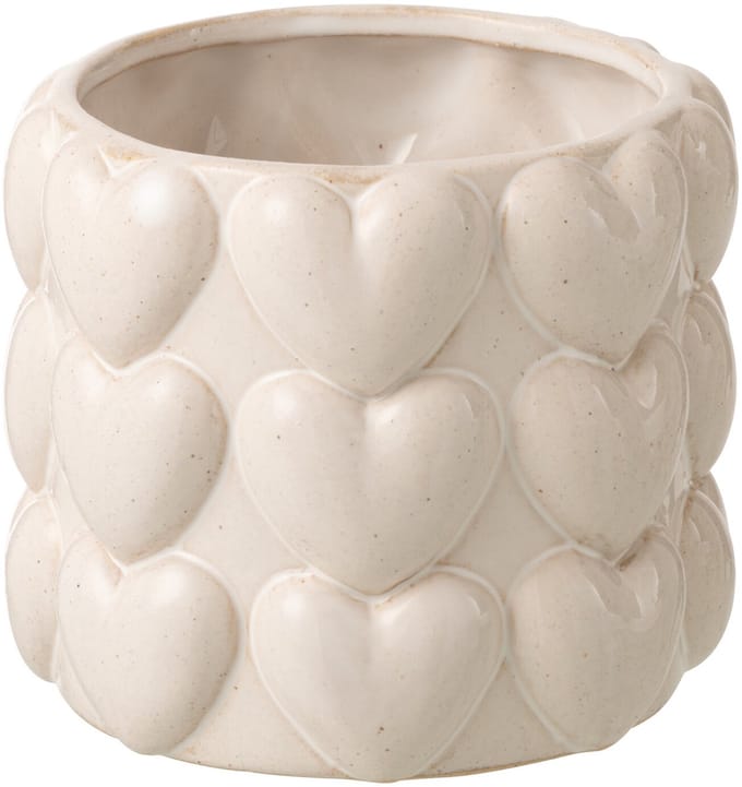 J-Line bloempot Harten - keramiek - ecru - large