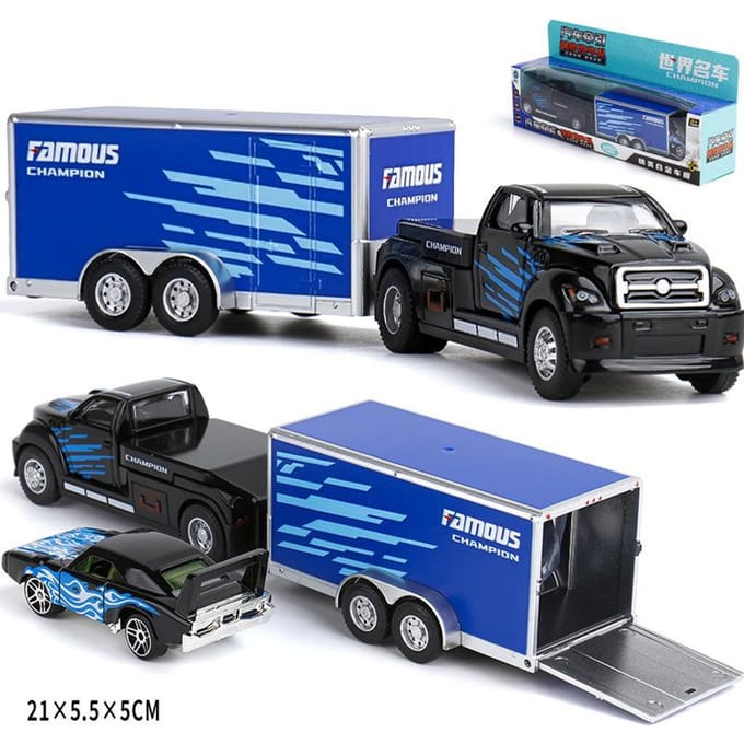 1:64 Scania Container Vrachtwagen Amerikaanse Container Vrachtwagen Minatuur Model Speelgoed Transport Voertuigen Metaal Diecast Trailer Met Pull Back