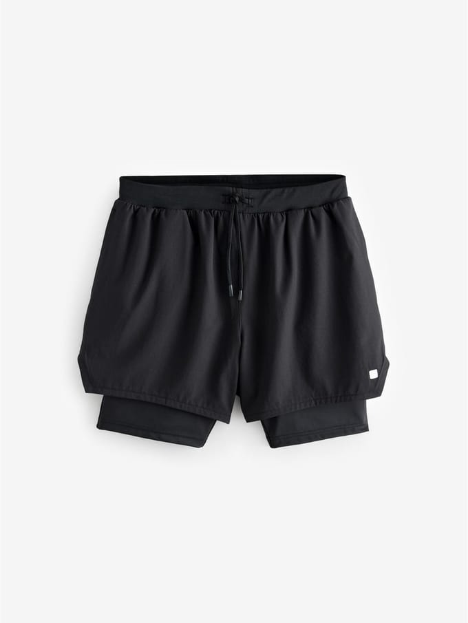 Next - Heren - Active 2-in-1 shorts - Zwart