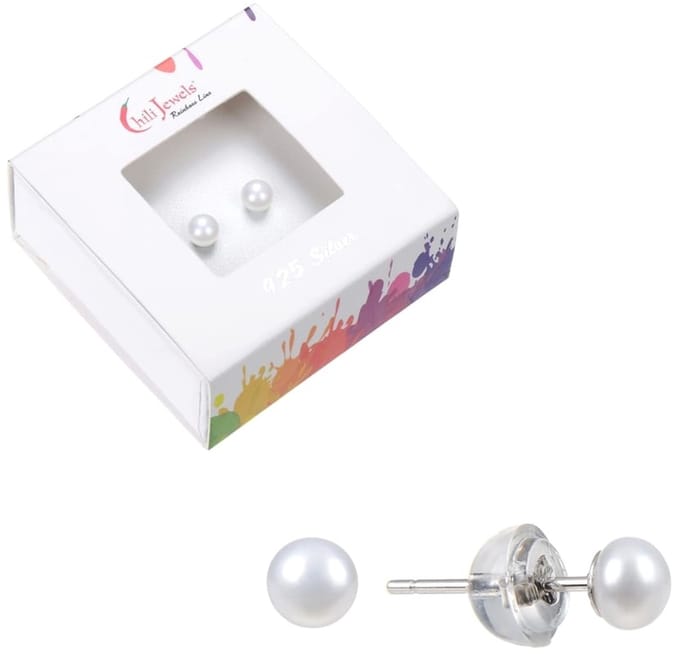 Oorbellen Parel gebleekt 4 mm