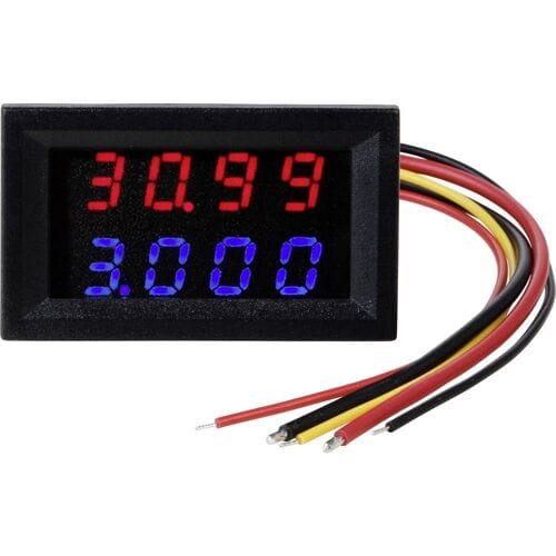 TRU COMPONENTS TC-AMVL4D-RED/BLUE Digitaal inbouwmeetapparaat