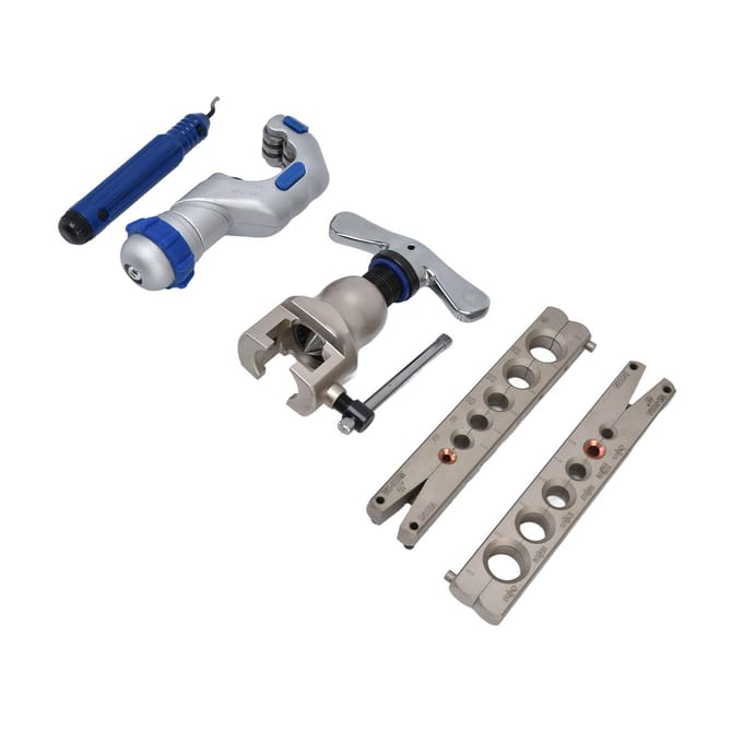 Kit d'évasement avec coupe-tube Pouces Métrique Outil d'évasement à mandrin Kit de service pour tuyauterie gray
