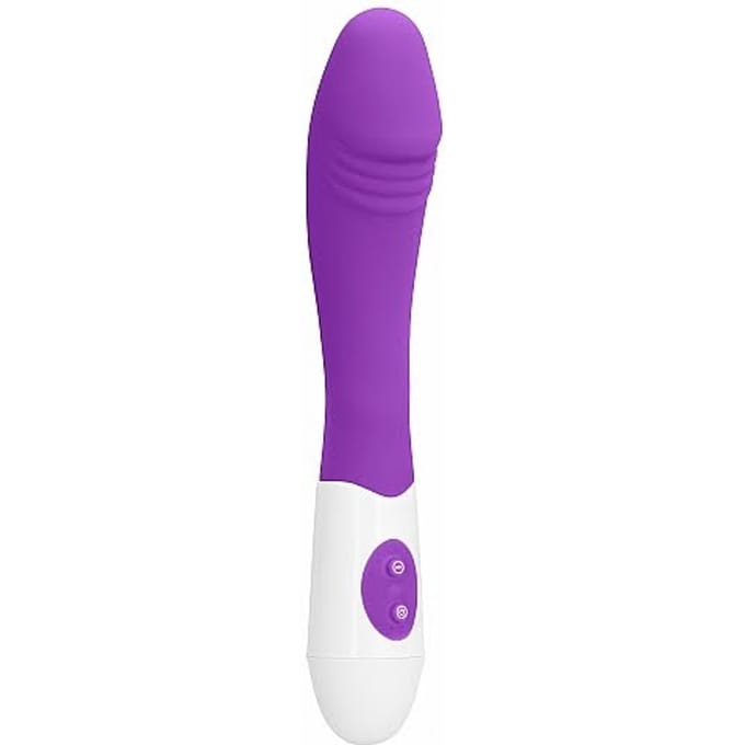 Ribbed Siliconen Vibrator - Paars