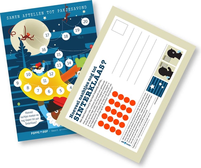 Sinterklaas aftelkalender - Nachtjes slapen - A4 - incl. stickers