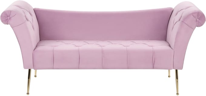 BELIANI NANTILLY - Chaise longue - Lichtviolet - Symmetrisch - Fluweel