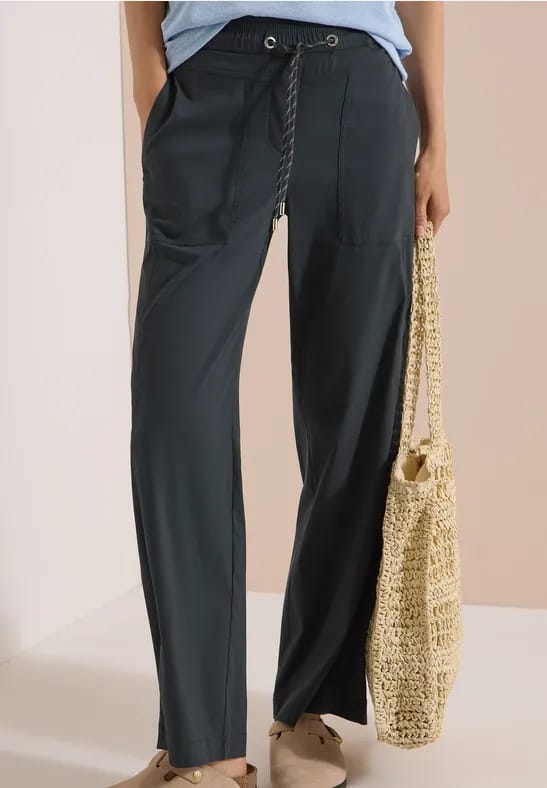 High Waist broek met wijde pijpen in Loose Fit