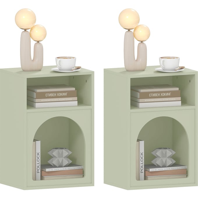 HOMCOM-Nachtkastje-MDF-40x30x60cm-Groen