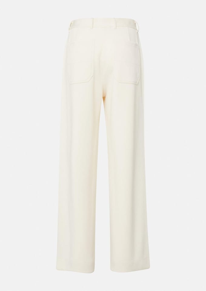 Vrouwelijke wijde broek met plooien en zakken COMMA