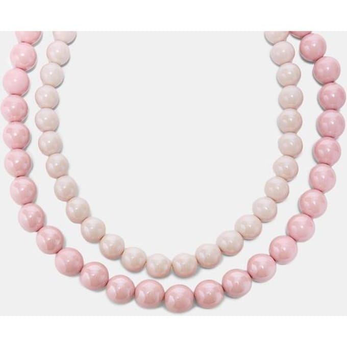 Stradivarius Set van 2 kralenkettingen  Pastelroze OS