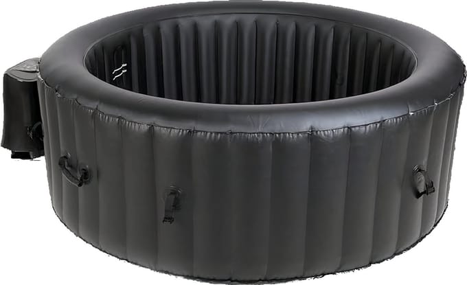 Luxe Opblaasbare Jacuzzi Spa Milano – 4 Persoons Bubbelbad met 130 Airjets, Verwarming & Rattan Design