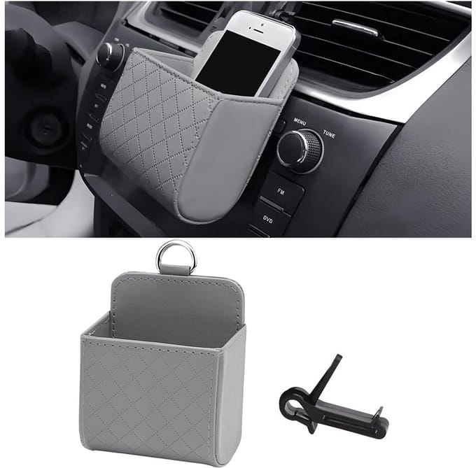 Dailygoods- Opbergdoos Multifunctioneel - Auto Organizer - PU-leer - Universeel - Compact - 5,5 x 9 x 12 cm - Slijtvast Design