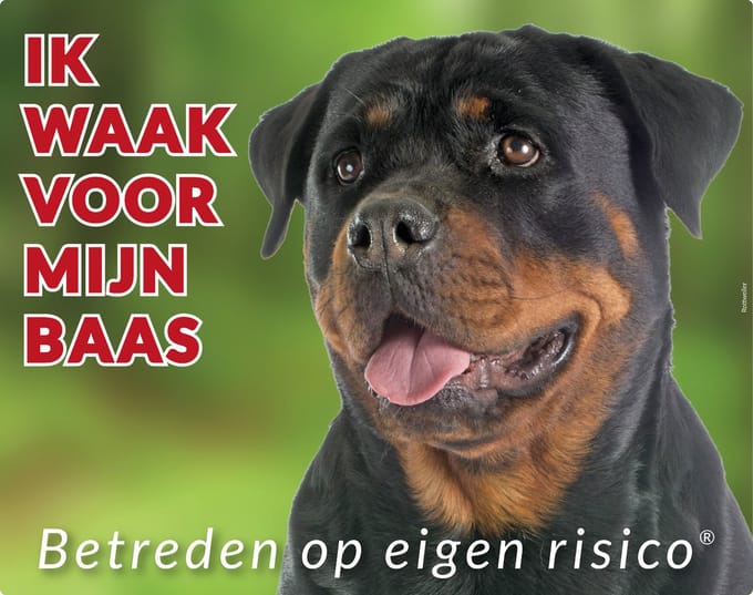 Rottweiler Waakbord - Ik waak voor mijn baas