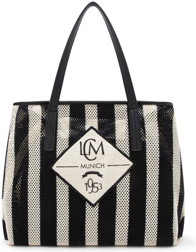 L.CREDI shopper Rima Shopper Black / White zwart