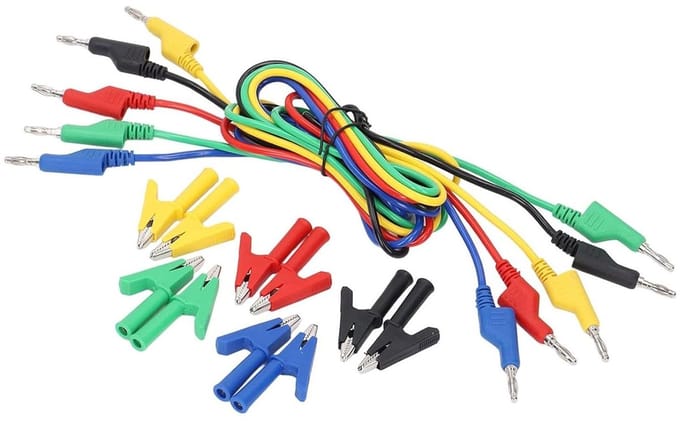 Meetsnoeren Krokodil Klemmen - Testkit Set - Circuit Testen - Complete Accessoires - 4mm Stekkers - Multicolor