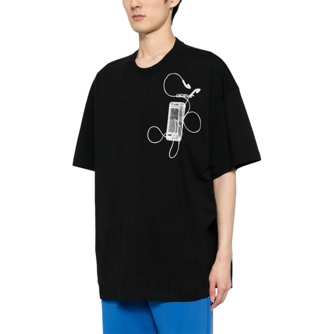 Off-White T-shirt met korte mouwen Zwart/Grijs Heren Tops OMAA161S24JER0021006 XXL gray