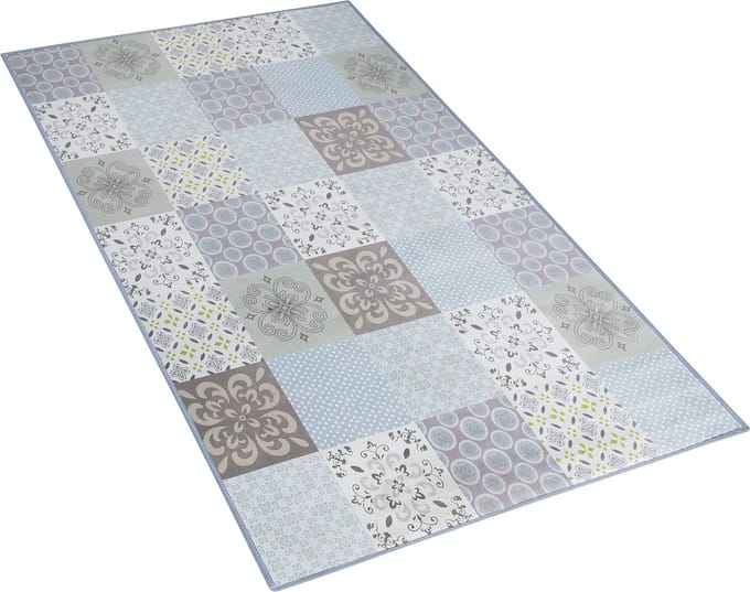 INKAYA - Laagpolig vloerkleed - Lichtgrijs - 80 x 150 cm - Polyester