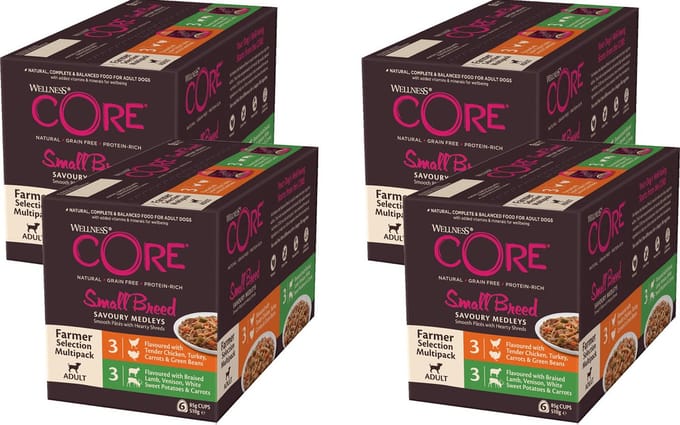 Wellness Core Small Breed Savoury Farmer Multi-Pack - Hondenvoer - 4 x Mix 6x85 g