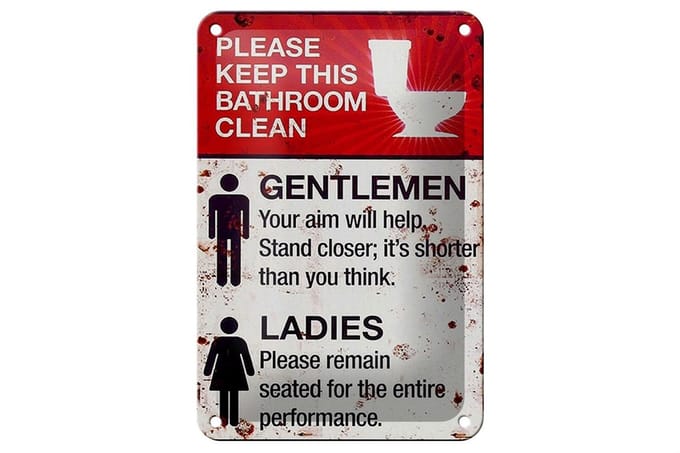 Blechschild Spruch 12x18cm Gentlemen Ladies WC Toilette