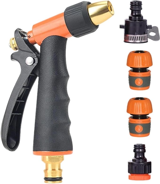 Ergonomische Sproeikop - Tuinslang Regelaar - Buiten Reinigen - Verstelbare Sproeipatronen - 30 x 5 x 5 cm - Metaal