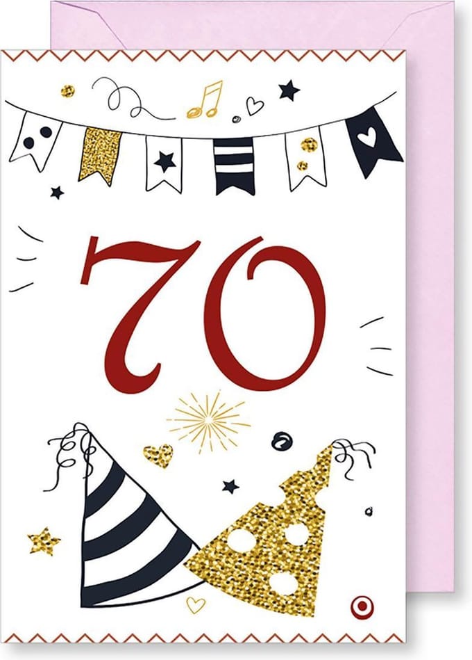 6 Wenskaarten met gekleurde envelop - MGPcards - 70 - Slinger - Feestmutsjes - 11,5 x 17 cm