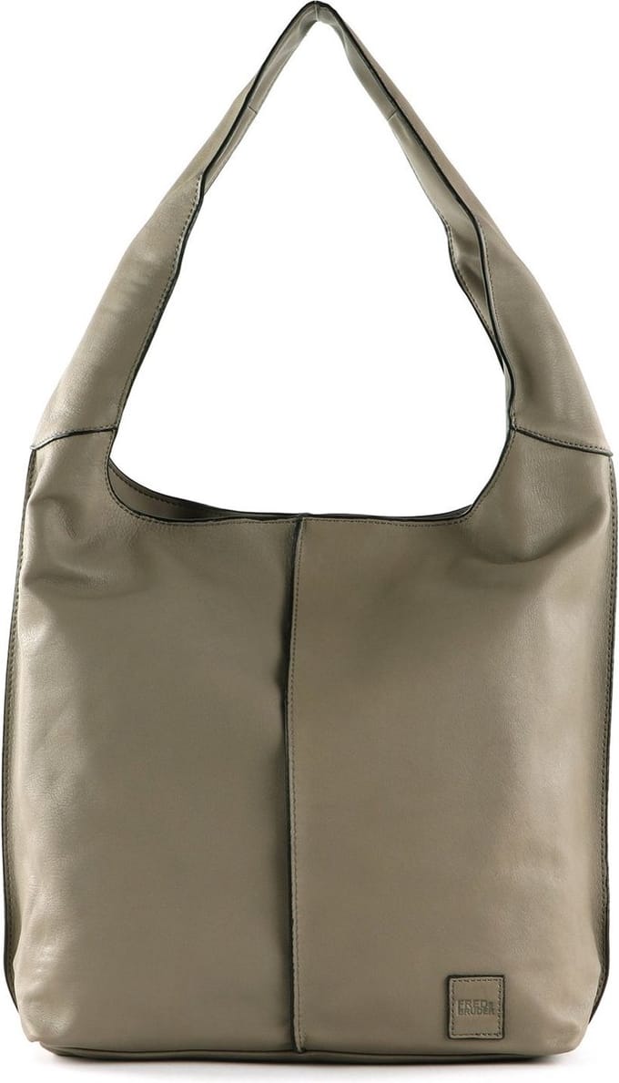 FREDsBRUDER Leren Schoudertas FB 100 III Shoulderbag Warm Grey Grijs
