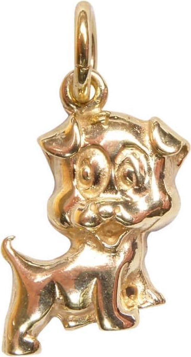 14 karaats gouden hond hanger