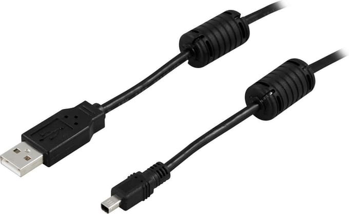 DELTACO USB-501, USB 2.0 Kable f/ USB kabeladapter - kamerakabel, USB A Micro Mannelijk - USB B Mannelijk, 2m