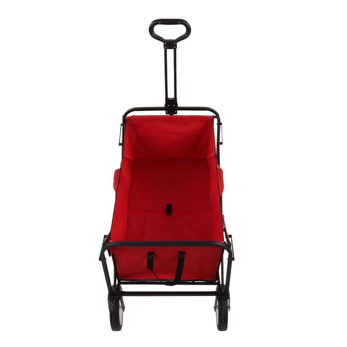 Chariot de Camping Pliable Hauteur Réglable Grande Capacité Robuste Portable Pliable Camping red