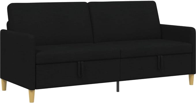 vidaXL - Sofa - met - Opbergruimte - Zwart - 192 - x - 78 - x - 87 - cm - Polyester