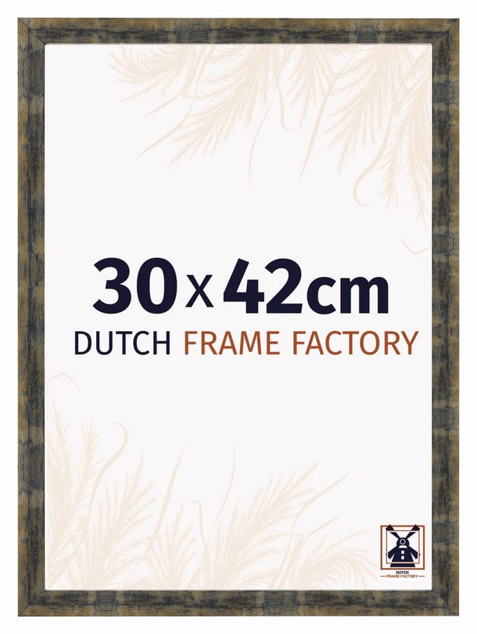 Fotolijst 30x42 cm - MDF - Blauw Goud Gemeleerd - Praag