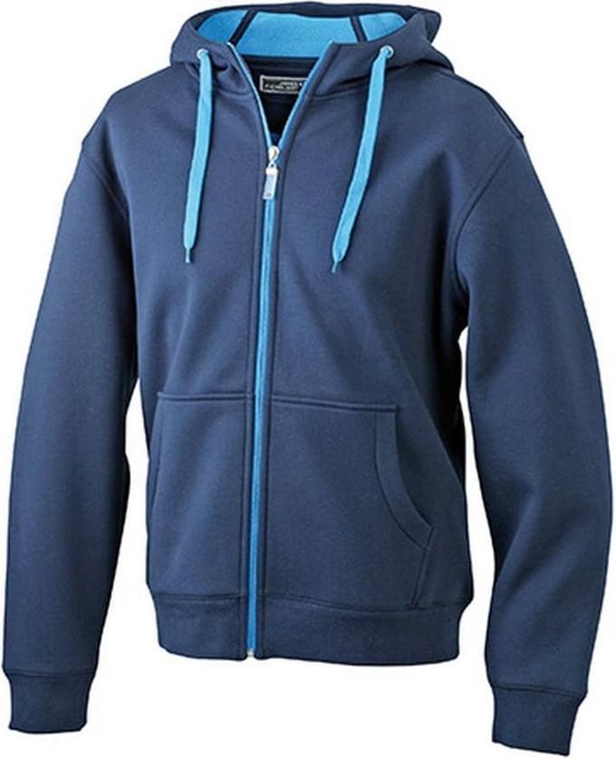 James and Nicholson Dames/Dames Dubbelgewichtjasje (Marine/Aqua Blauw)