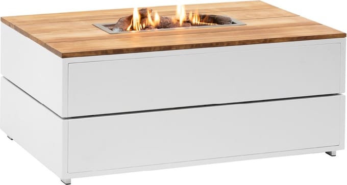 Cosi Fires - Cosipure White / Teak (120 cm) - Vuurtafels - Hout - Wit
