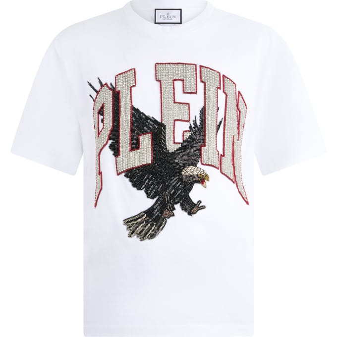 Washed Round Neck T-Shirt Plein Eagle