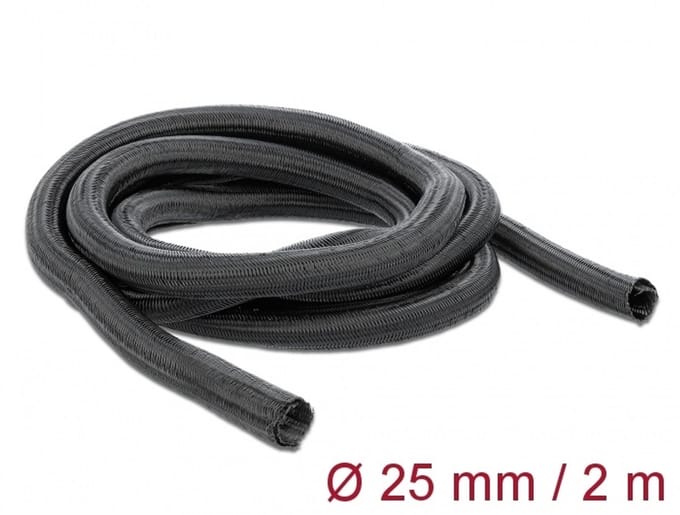 Delock Braided Sleeve self-closing 2 m x 25 mm black
